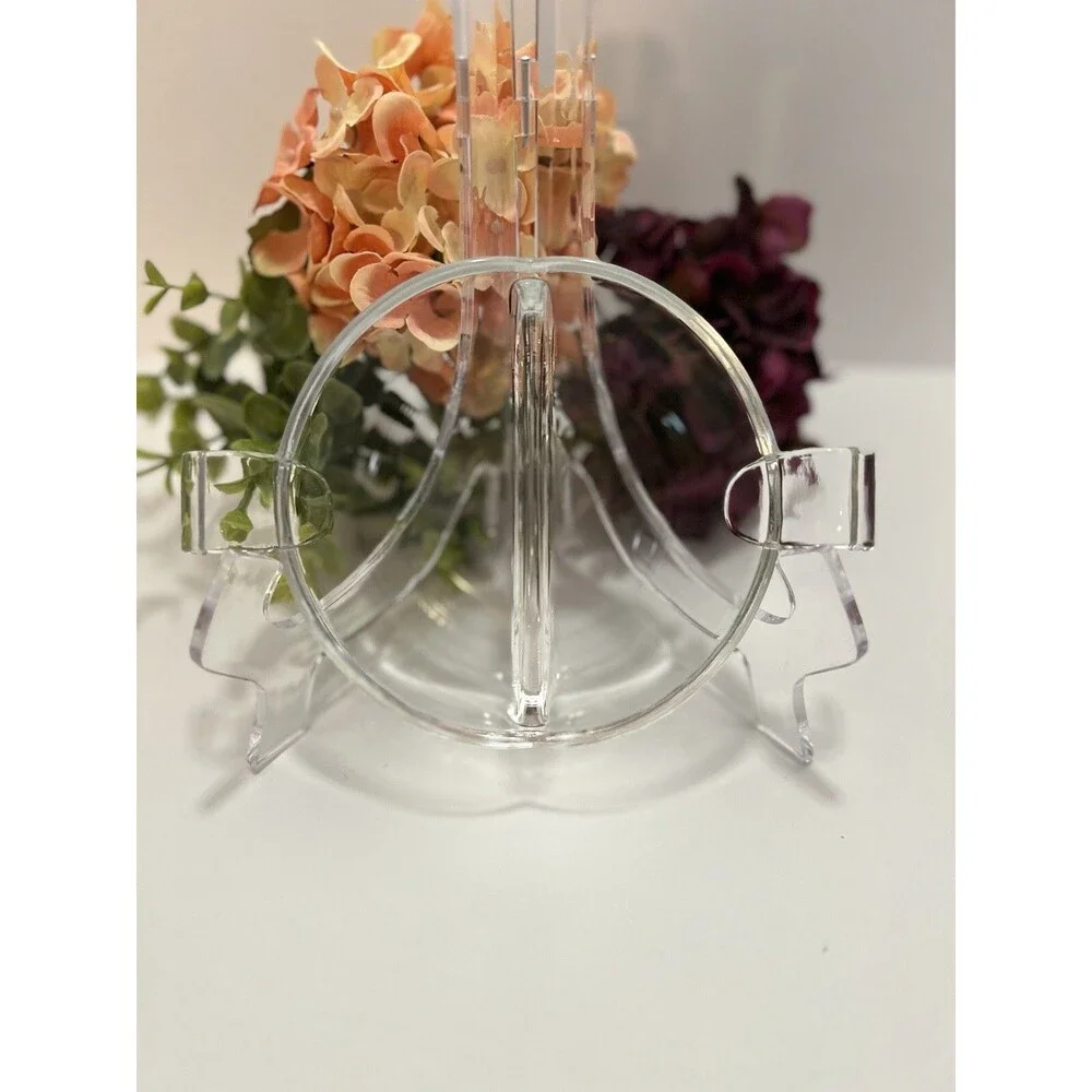 Vintage Clear Glass Divided Relish Dish Candy Nut Bowl w Handles 2 Section